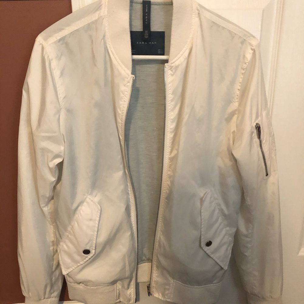 White Zara Bomber Jacket